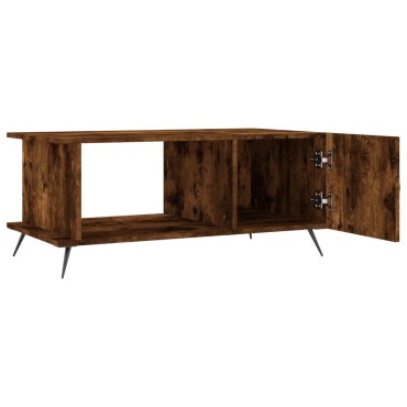 vidaXL Τραπεζάκι Σαλονιού Καπνιστή Δρυς 90x50x40cm Επεξεργασμ. Ξύλο 1 τεμ.