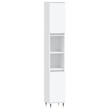 vidaXL Ντουλάπι Μπάνιου Λευκό 30x30x190cm από Επεξεργασμένο Ξύλο