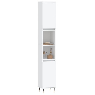 vidaXL Ντουλάπι Μπάνιου Λευκό 30x30x190cm από Επεξεργασμένο Ξύλο