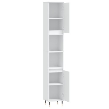 vidaXL Ντουλάπι Μπάνιου Λευκό 30x30x190cm από Επεξεργασμένο Ξύλο