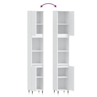 vidaXL Ντουλάπι Μπάνιου Λευκό 30x30x190cm από Επεξεργασμένο Ξύλο