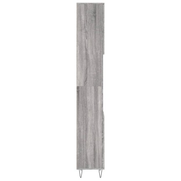 vidaXL Ντουλάπι Μπάνιου Γκρι Sonoma 30x30x190cm Επεξεργασμένο Ξύλο