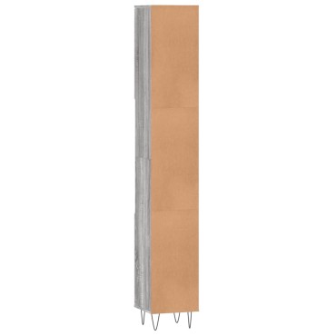 vidaXL Ντουλάπι Μπάνιου Γκρι Sonoma 30x30x190cm Επεξεργασμένο Ξύλο