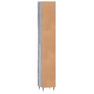 vidaXL Ντουλάπι Μπάνιου Γκρι Sonoma 30x30x190cm Επεξεργασμένο Ξύλο