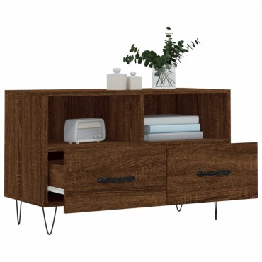 vidaXL Έπιπλο Τηλεόρασης Καφέ Δρυς 80x36x50cm Επεξ. Ξύλο