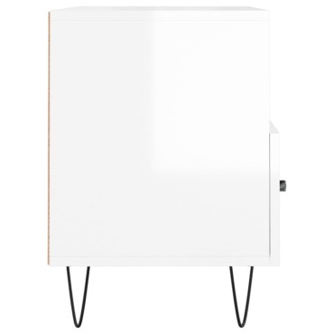vidaXL Έπιπλο Τηλεόρασης Γυαλ. Λευκό 80x36x50cm Επεξεργασμένο Ξύλο