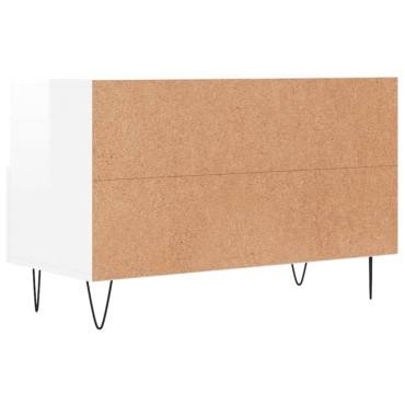 vidaXL Έπιπλο Τηλεόρασης Γυαλ. Λευκό 80x36x50cm Επεξεργασμένο Ξύλο