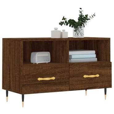 vidaXL Έπιπλο Τηλεόρασης Καφέ Δρυς 80x36x50cm Επεξ. Ξύλο