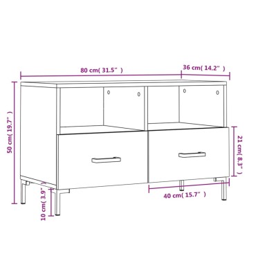 vidaXL Έπιπλο Τηλεόρασης Γκρι Sonoma 80x36x50cm από Επεξεργ. Ξύλο