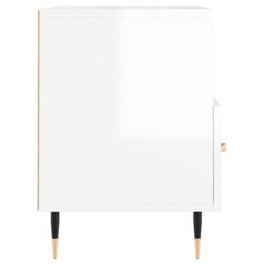vidaXL Έπιπλο Τηλεόρασης Γυαλ. Λευκό 80x36x50cm Επεξεργασμένο Ξύλο