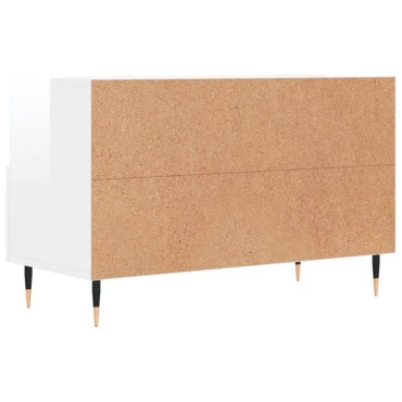 vidaXL Έπιπλο Τηλεόρασης Γυαλ. Λευκό 80x36x50cm Επεξεργασμένο Ξύλο