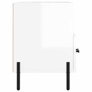 vidaXL Έπιπλο Τηλεόρασης Γυαλ. Λευκό 80x36x50cm Επεξεργασμένο Ξύλο