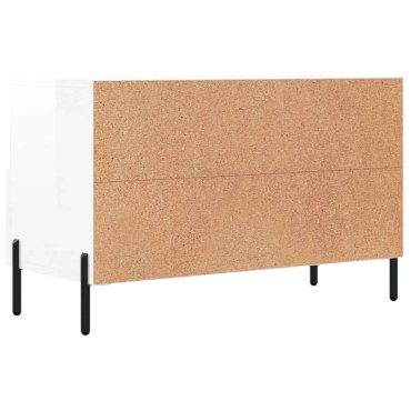 vidaXL Έπιπλο Τηλεόρασης Γυαλ. Λευκό 80x36x50cm Επεξεργασμένο Ξύλο