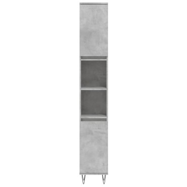 vidaXL Ντουλάπι Μπάνιου Γκρι Σκυροδέματος 30x30x190cm Επεξ. Ξύλο