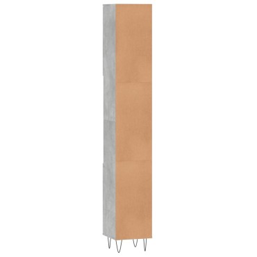 vidaXL Ντουλάπι Μπάνιου Γκρι Σκυροδέματος 30x30x190cm Επεξ. Ξύλο