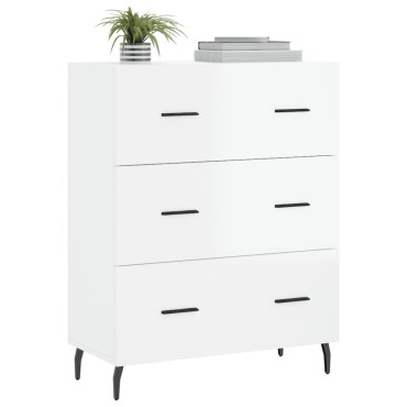 vidaXL Ντουλάπι Γυαλιστερό Λευκό 69,5x34x90cm Επεξεργασμένο Ξύλο 1 τεμ.