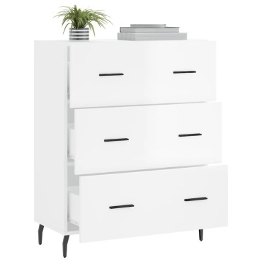 vidaXL Ντουλάπι Γυαλιστερό Λευκό 69,5x34x90cm Επεξεργασμένο Ξύλο 1 τεμ.