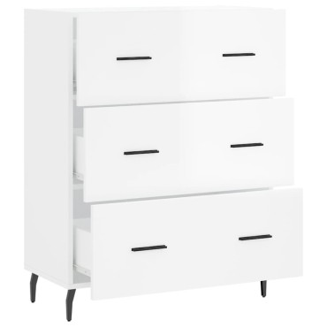 vidaXL Ντουλάπι Γυαλιστερό Λευκό 69,5x34x90cm Επεξεργασμένο Ξύλο 1 τεμ.