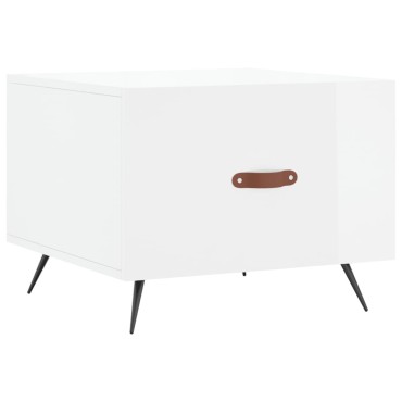 vidaXL Τραπεζάκι Σαλονιού Γυαλ. Λευκό 50x50x40cm Επεξεργ. Ξύλο 1 τεμ.