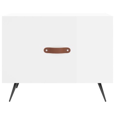 vidaXL Τραπεζάκι Σαλονιού Γυαλ. Λευκό 50x50x40cm Επεξεργ. Ξύλο 1 τεμ.
