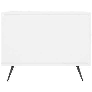 vidaXL Τραπεζάκι Σαλονιού Γυαλ. Λευκό 50x50x40cm Επεξεργ. Ξύλο 1 τεμ.