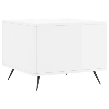 vidaXL Τραπεζάκι Σαλονιού Γυαλ. Λευκό 50x50x40cm Επεξεργ. Ξύλο 1 τεμ.