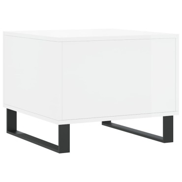 vidaXL Τραπεζάκι Σαλονιού Γυαλ. Λευκό 50x50x40cm Επεξεργ. Ξύλο 1 τεμ.