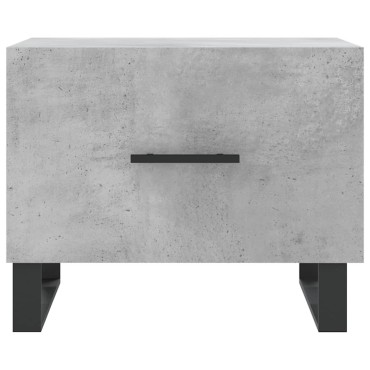 vidaXL Τραπεζάκι Σαλονιού Γκρι Σκυροδ. 50x50x40cm Επεξεργ. Ξύλο 1 τεμ.
