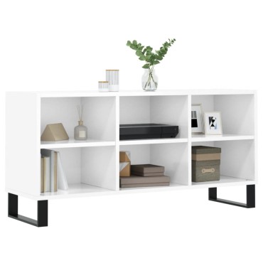 vidaXL Έπιπλο Τηλεόρασης Γυαλ. Λευκό 103,5x30x50cm Επεξεργ. Ξύλο