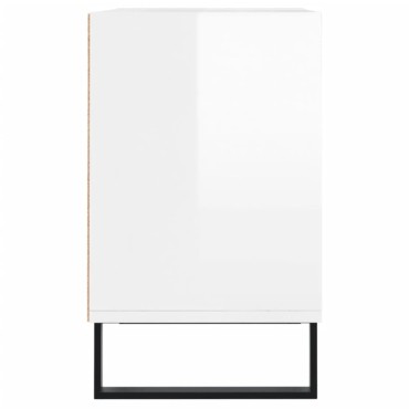 vidaXL Έπιπλο Τηλεόρασης Γυαλ. Λευκό 103,5x30x50cm Επεξεργ. Ξύλο