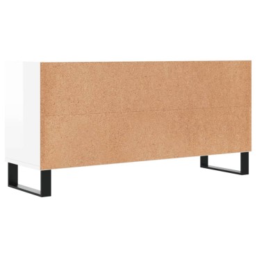 vidaXL Έπιπλο Τηλεόρασης Γυαλ. Λευκό 103,5x30x50cm Επεξεργ. Ξύλο