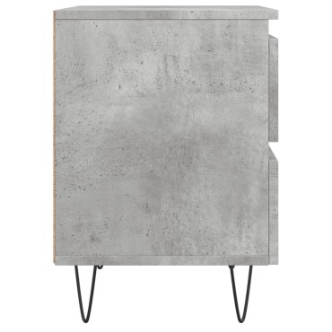 vidaXL Κομοδίνο Γκρι Σκυροδέματος 40x35x50cm από Επεξεργασμένο Ξύλο 1 τεμ.