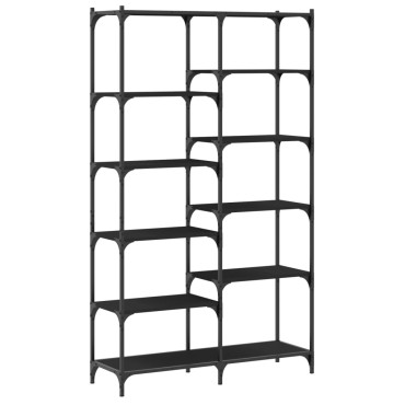 vidaXL Βιβλιοθήκη Μαύρη 100x32x170cm Επεξεργασμένο Ξύλο / Σίδηρος 1 τεμ.