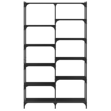 vidaXL Βιβλιοθήκη Μαύρη 100x32x170cm Επεξεργασμένο Ξύλο / Σίδηρος 1 τεμ.
