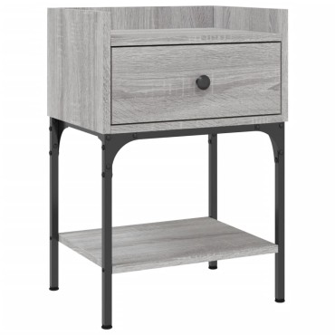 vidaXL Κομοδίνα 2 τεμ. Γκρι Sonoma 40,5x31x60cm Επεξεργασμένο Ξύλο