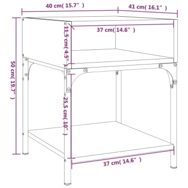 vidaXL Κομοδίνα 2 τεμ. Γκρι Sonoma 40x41x50cm από Επεξεργασμένο Ξύλο