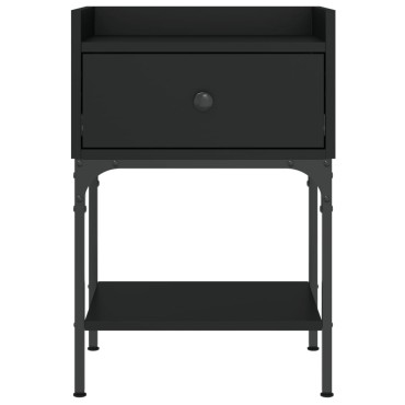 vidaXL Κομοδίνα 2 τεμ. Μαύρα 40,5x31x60cm από Επεξεργασμένο Ξύλο