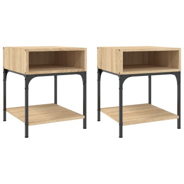 vidaXL Κομοδίνα 2 τεμ. Sonoma Δρυς 40x41x50cm από Επεξεργασμένο Ξύλο