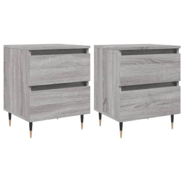 vidaXL Κομοδίνα 2 τεμ. Γκρι Sonoma 40x35x50cm από Επεξεργασμένο Ξύλο