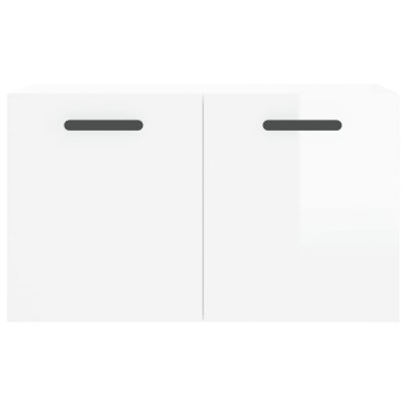vidaXL Ντουλάπι Τοίχου Γυαλιστερό Λευκό 60x36,5x35cm Επεξεργ. Ξύλο 1 τεμ.