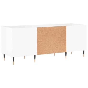 vidaXL Δισκοθήκη Γυαλιστερή Λευκή 121x38x48cm από Επεξεργασμένο Ξύλο