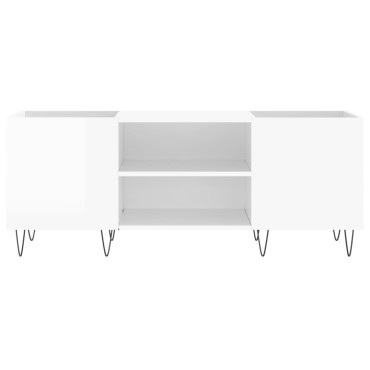vidaXL Δισκοθήκη Γυαλιστερή Λευκή 121x38x48cm από Επεξεργασμένο Ξύλο