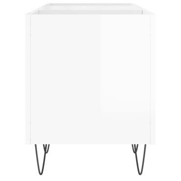 vidaXL Δισκοθήκη Γυαλιστερή Λευκή 121x38x48cm από Επεξεργασμένο Ξύλο