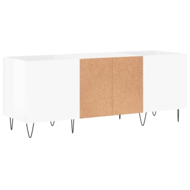 vidaXL Δισκοθήκη Γυαλιστερή Λευκή 121x38x48cm από Επεξεργασμένο Ξύλο