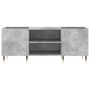 vidaXL Δισκοθήκη Γκρι Σκυροδέματος 121x38x48cm Επεξεργασμένο Ξύλο
