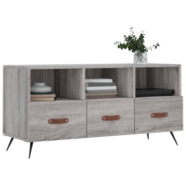 vidaXL Έπιπλο Τηλεόρασης Γκρι Sonoma 102x36x50cm Επεξεργασμένο Ξύλο