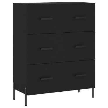 vidaXL Συρταριέρα Μαύρη 69,5x34x90cm από Επεξεργασμένο Ξύλο 1 τεμ.