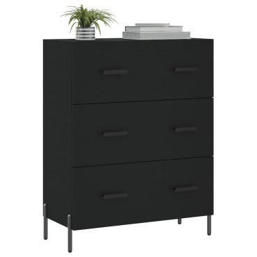 vidaXL Συρταριέρα Μαύρη 69,5x34x90cm από Επεξεργασμένο Ξύλο 1 τεμ.