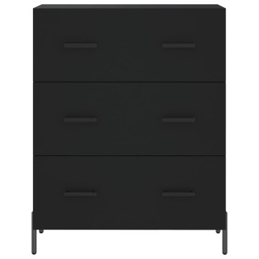 vidaXL Συρταριέρα Μαύρη 69,5x34x90cm από Επεξεργασμένο Ξύλο 1 τεμ.