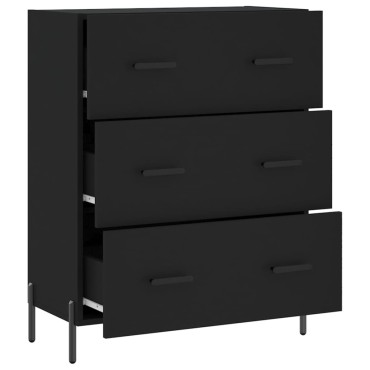 vidaXL Συρταριέρα Μαύρη 69,5x34x90cm από Επεξεργασμένο Ξύλο 1 τεμ.